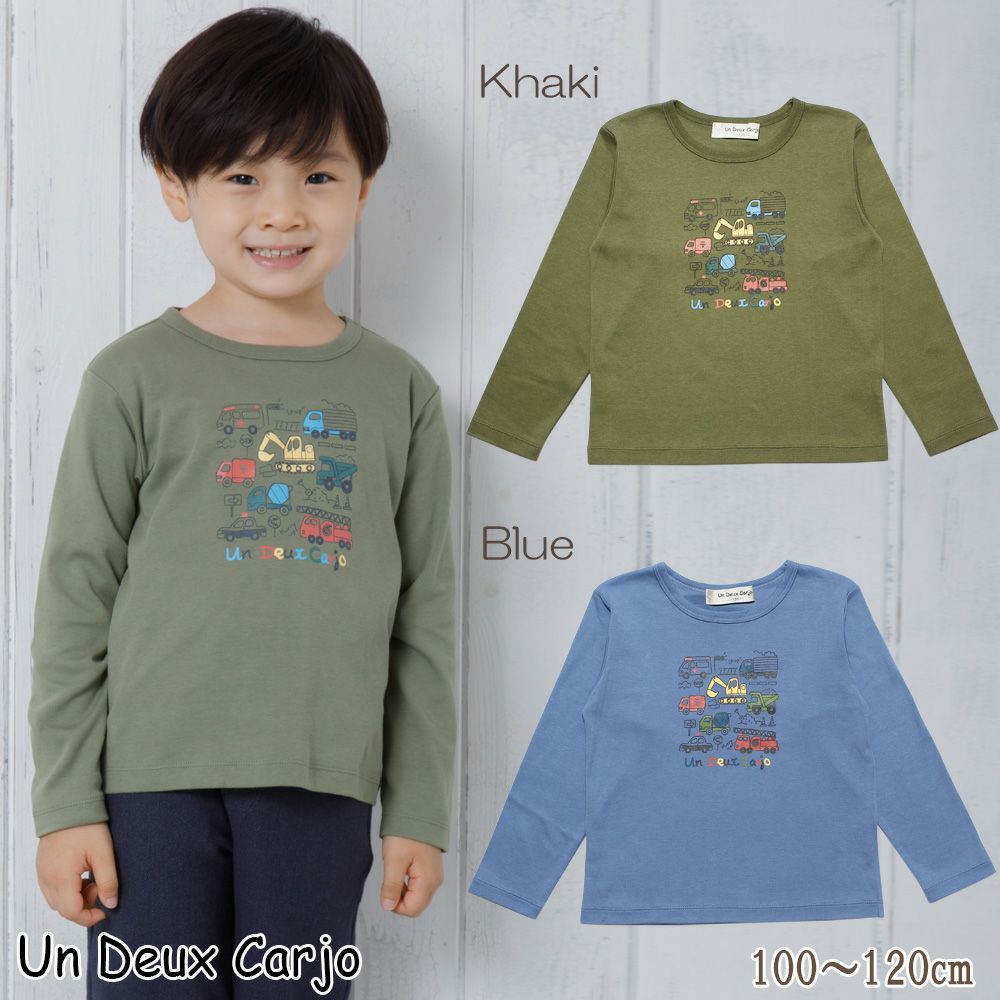 Children's clothing boy 100 % cotton working car & logo print vehicle series T -shirt