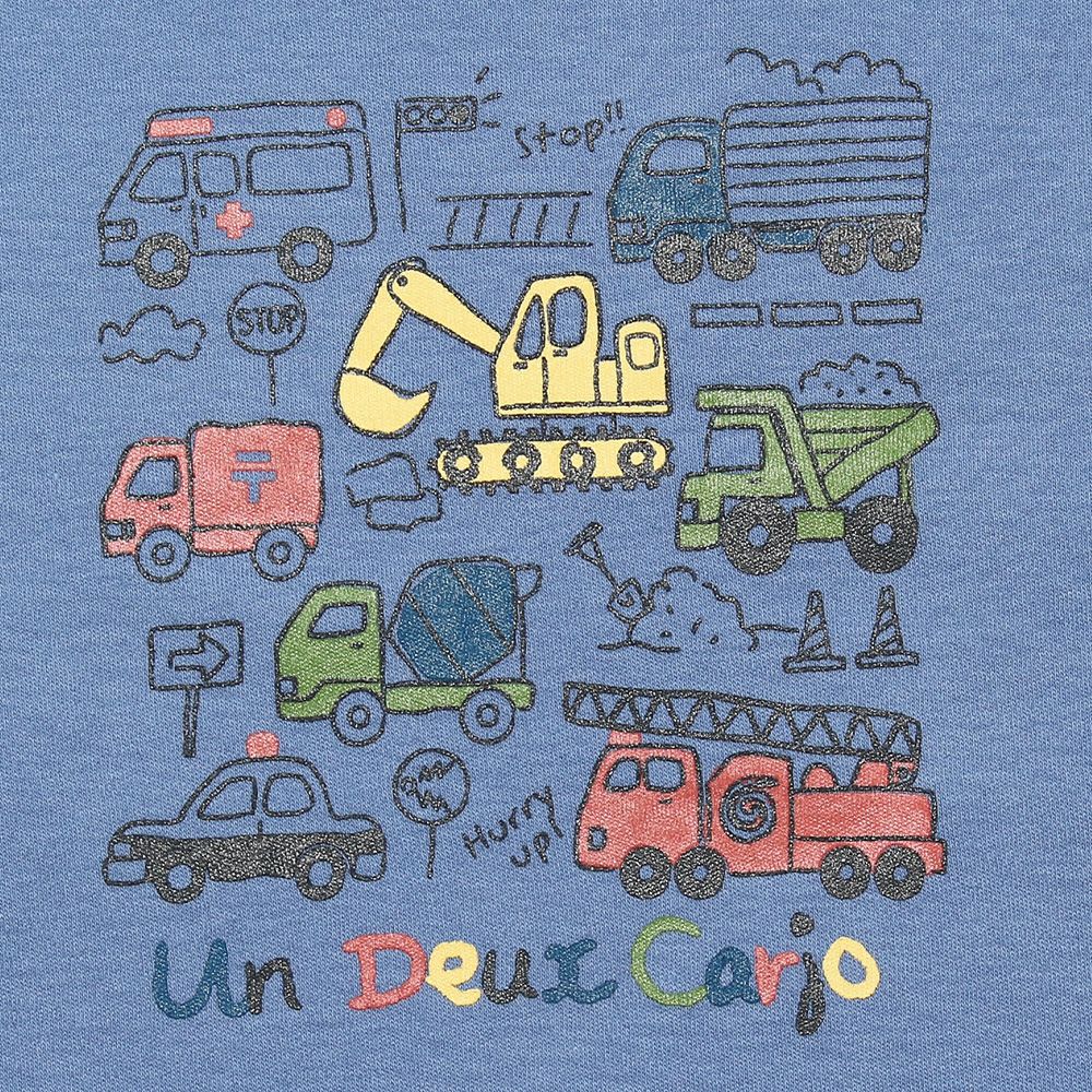 Baby Clothes Boy Boy Baby Size 100 % Cotton Working Car & Logo Print Ride Series T -shirt Blue (61) Design Point 1