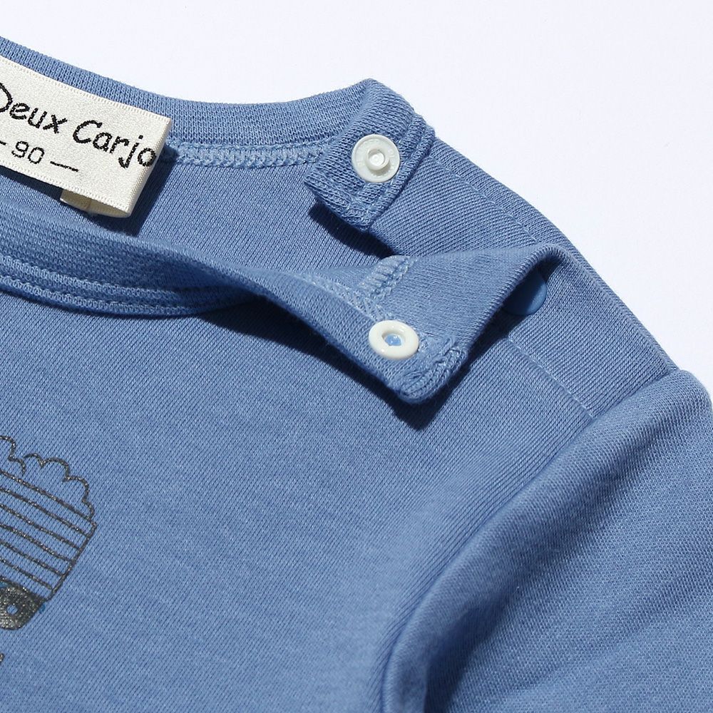 Baby Clothes Boy Boy Baby Size 100 % Cotton Working Car & Logo Print Ride Series T -shirt Blue (61) Design Point 2