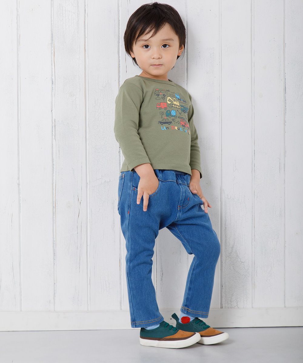 Baby Clothes Boy Boy Baby Size 100 % Cotton Working Car & Logo Print Ride Series T -shirt Khaki (82) Model Image 2