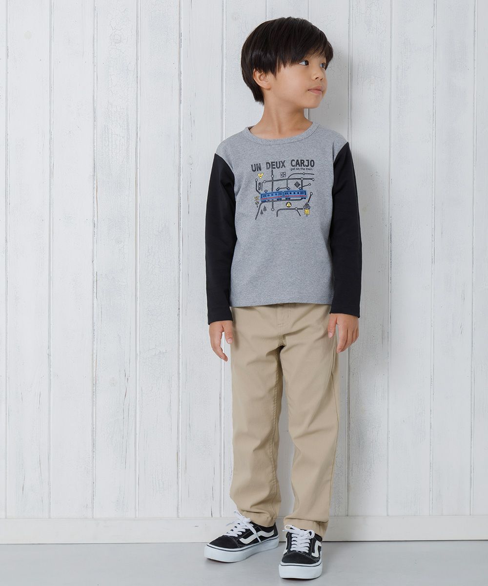 Children's clothing boy 100 % cotton train & logo print vehicle series T -shirt heather glass (92) model image 2