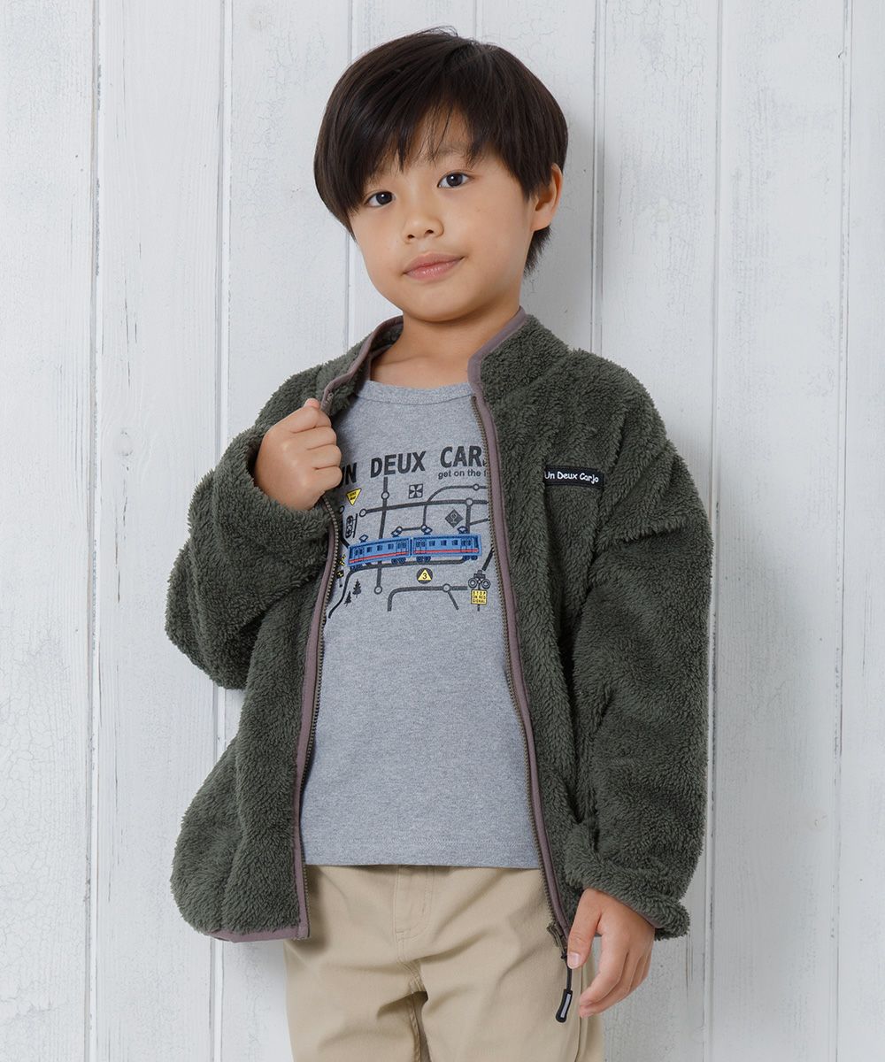 Children's clothing boy 100 % cotton train & logo print vehicle series T -shirt heather glass (92) model image 3