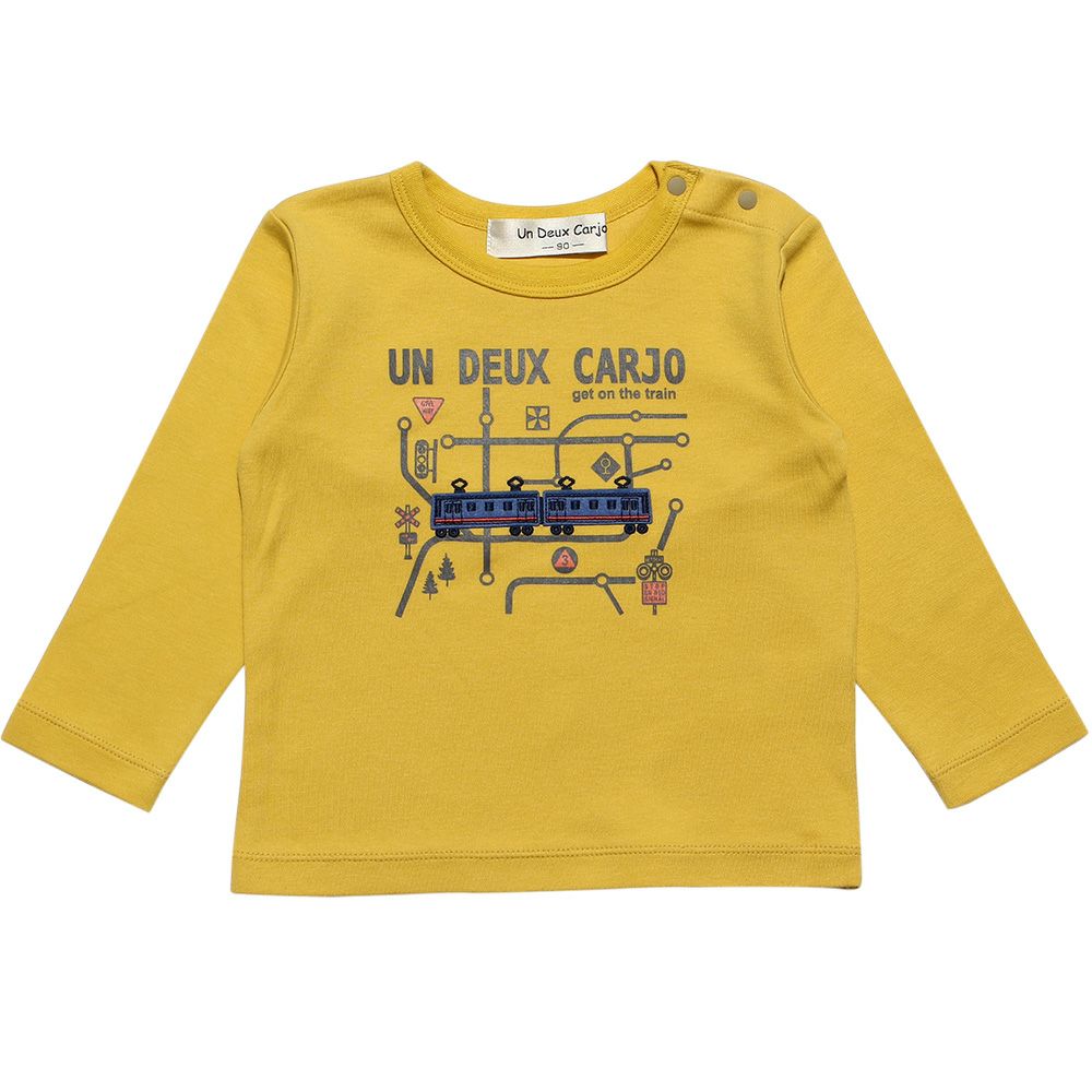 Baby Clothes Boy Boy Baby Size 100 % Cotton Train & Logo Print Ride Series Yellow (04) Front