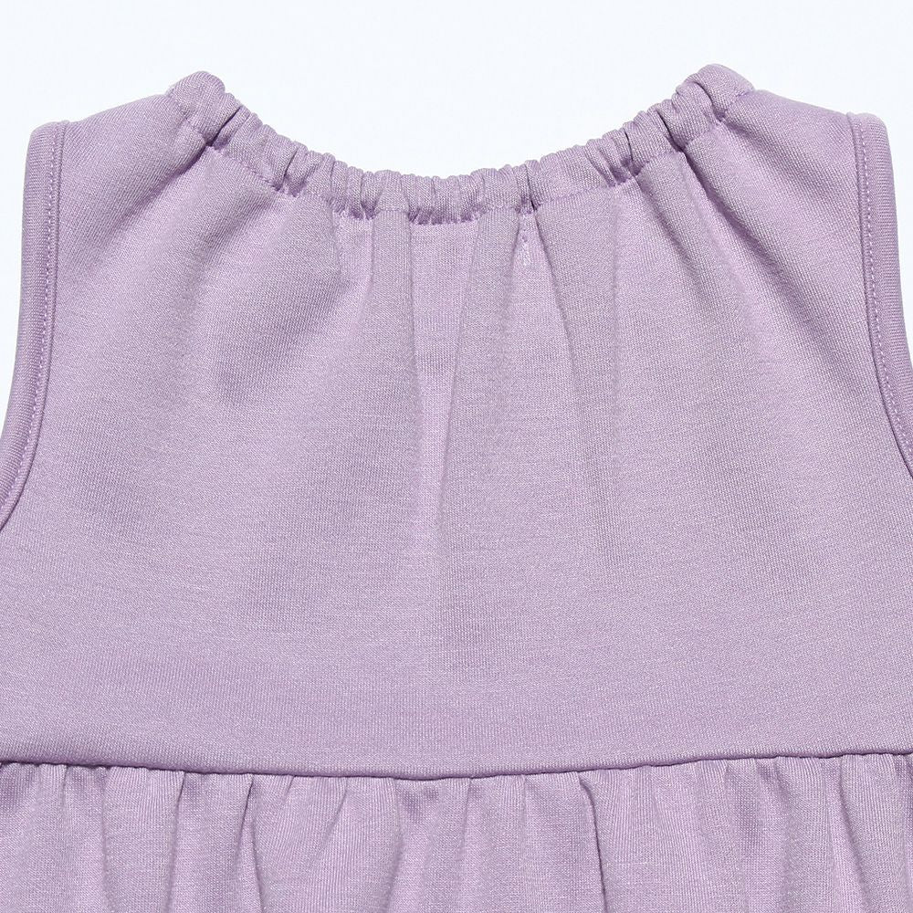 Baby Clothing Girl Baby Size Double Knit Ribbon Gathered One Piece Purple (91) Design Point 2