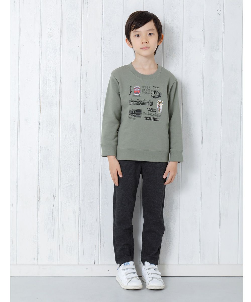 Children's clothing boys Double face full -length long pants black (00) model image up