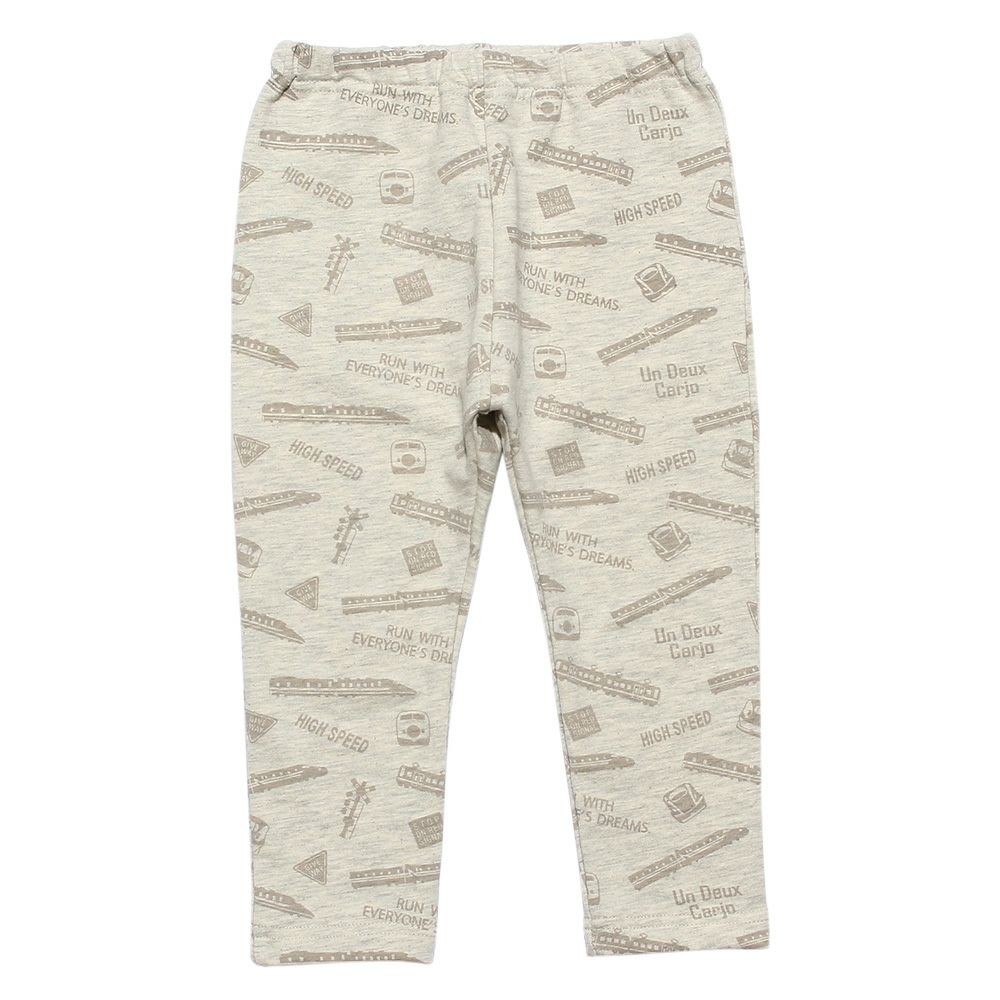 Baby Clothes Boys Baby Size Ride Series Train & Logo Print Long Pants Beige (51) Balley
