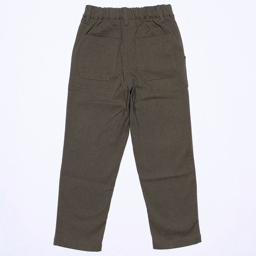 Back brushed stretch stretch twill full -length baker pants Gray back
