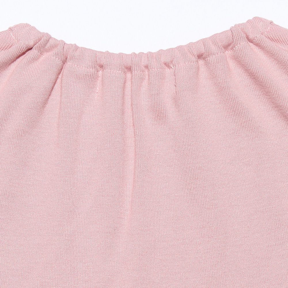 Fine brushed material dress with baby size ribbon Pink Design point 2