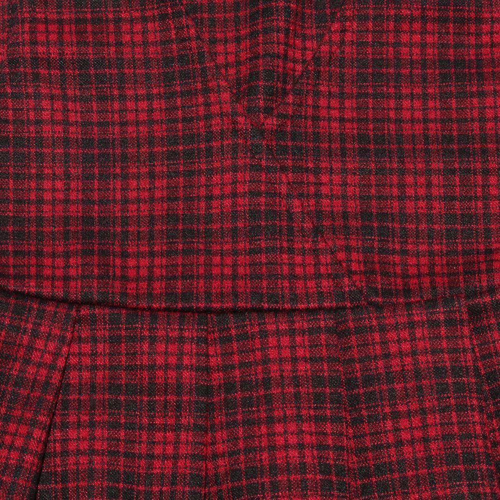 Baby size retro plaid Kashukuru Tack dress Red Design point 1