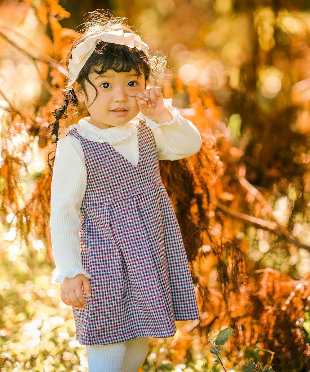 Baby size plaid Kashukuru Tack dress Red torso