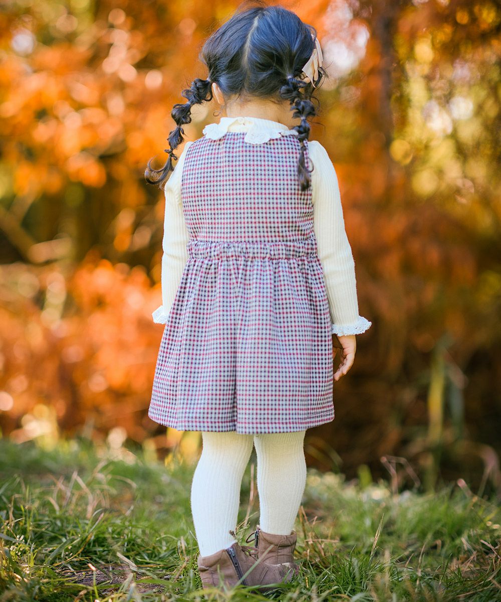 Baby size plaid Kashukuru Tack dress Red torso