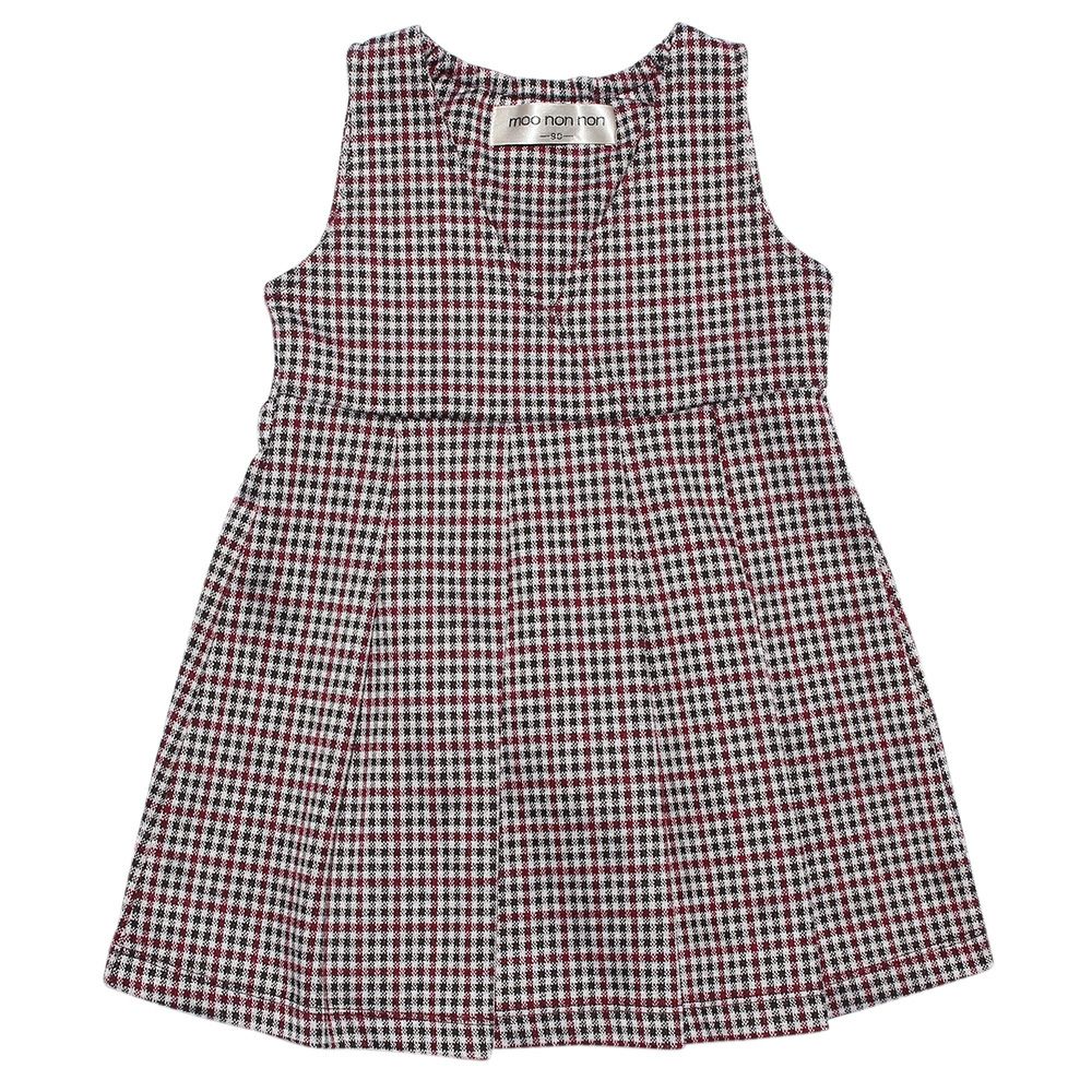 Baby size plaid Kashukuru Tack dress Red front