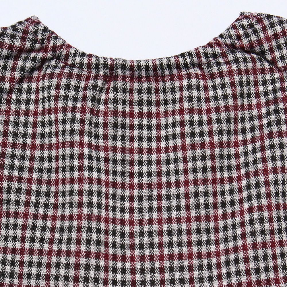 Baby size plaid Kashukuru Tack dress Red Design point 2