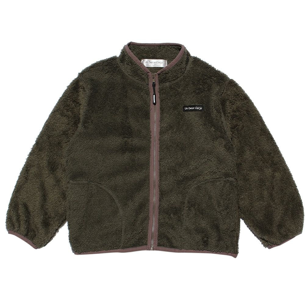 Bore zip -up jacket with logo wappen Khaki front