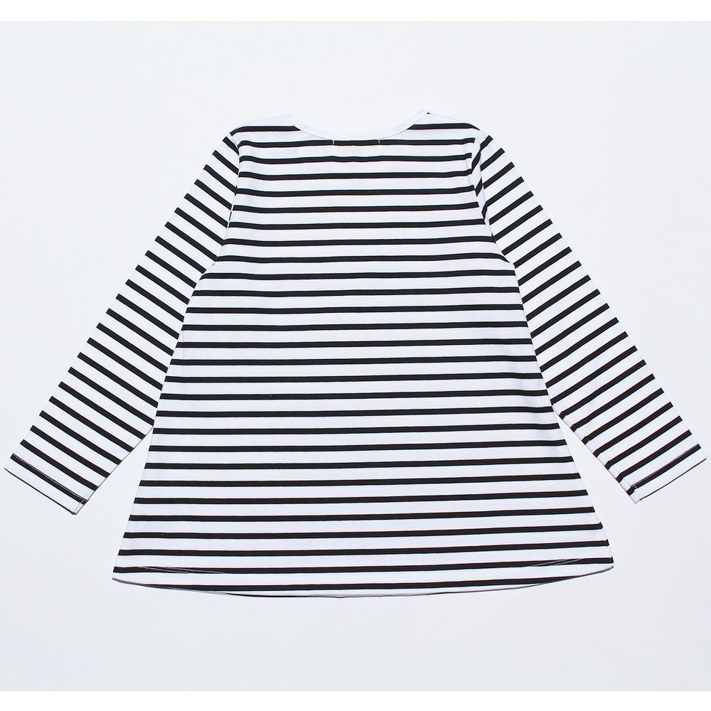 Children's clothing girl 100 % border pattern Pochette with motif T -shirt off -white (11) back