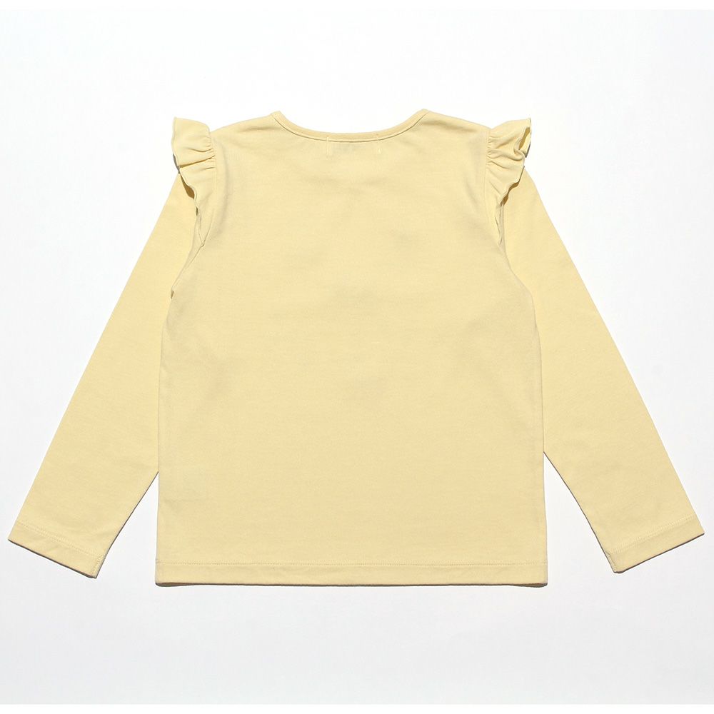 Children's clothing girl 100 % cotton motif motif T -shirt Yellow (04) back