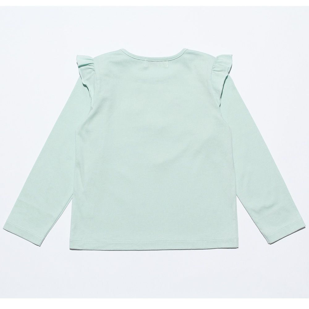 Children's clothing girl 100 % cotton Music motif T -shirt green (08) back