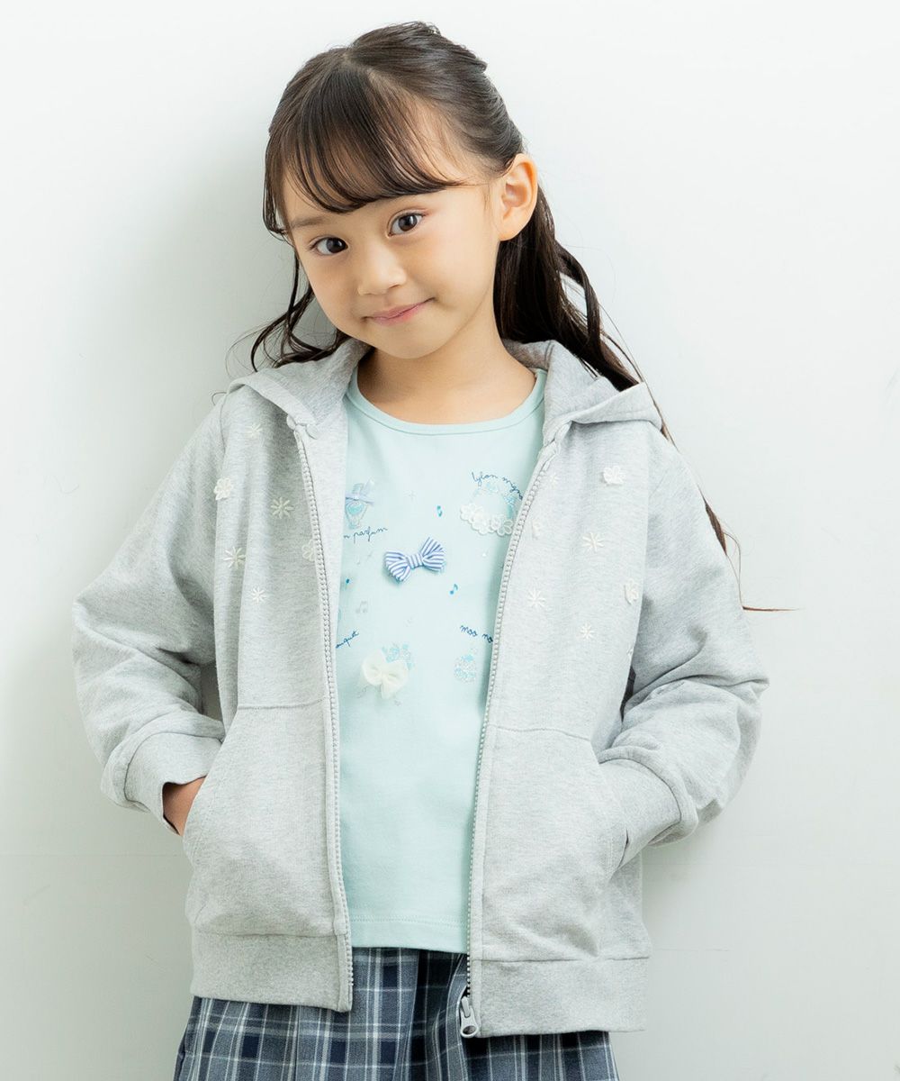 Children's clothing girl 100 % cotton Music motif T -shirt green (08) model image 3