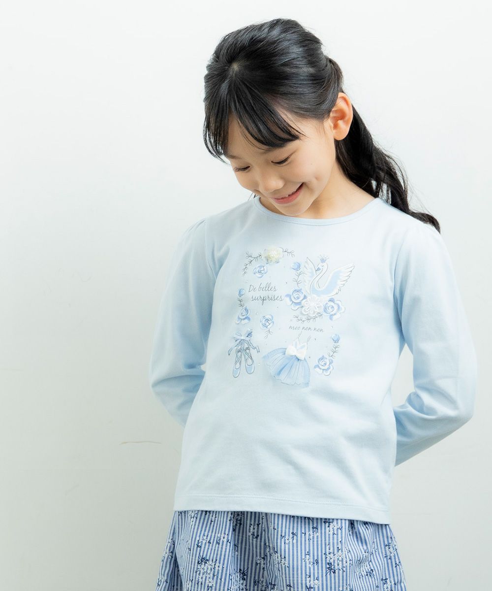Children's clothing girl 100 % cotton Swan Swampling T -shirt
