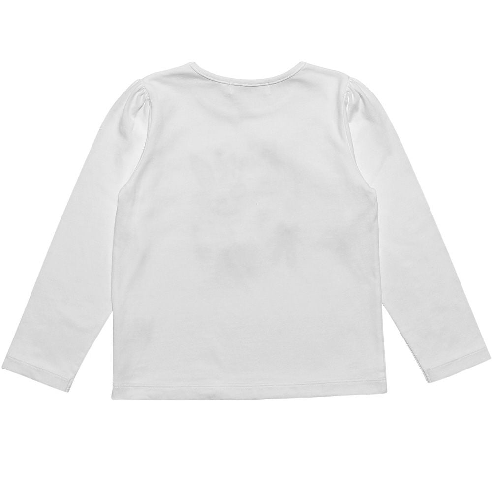 Children's clothing girl 100 % cotton Swan Swampling T -shirt off -white (11) back