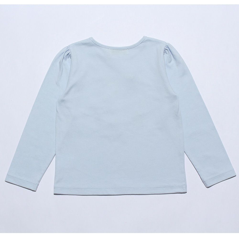 Children's clothing girl 100 % cotton Swan Swampling T -shirt Blue (61) back