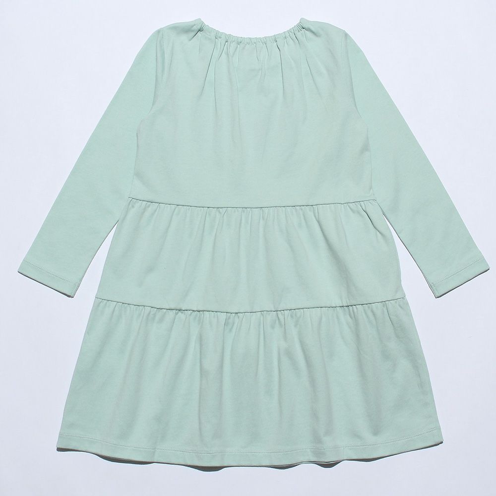 100 % cotton with collar dress Green back
