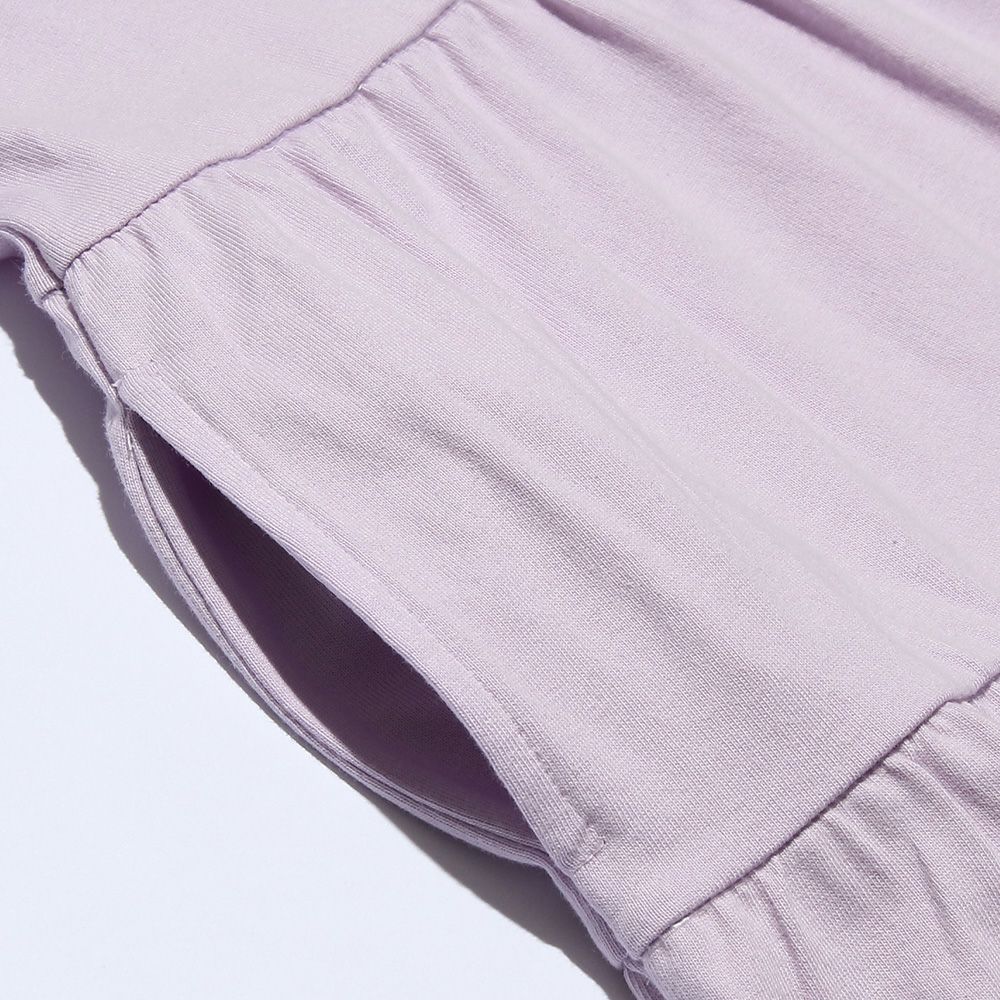 100 % cotton with collar dress Purple Design point 2