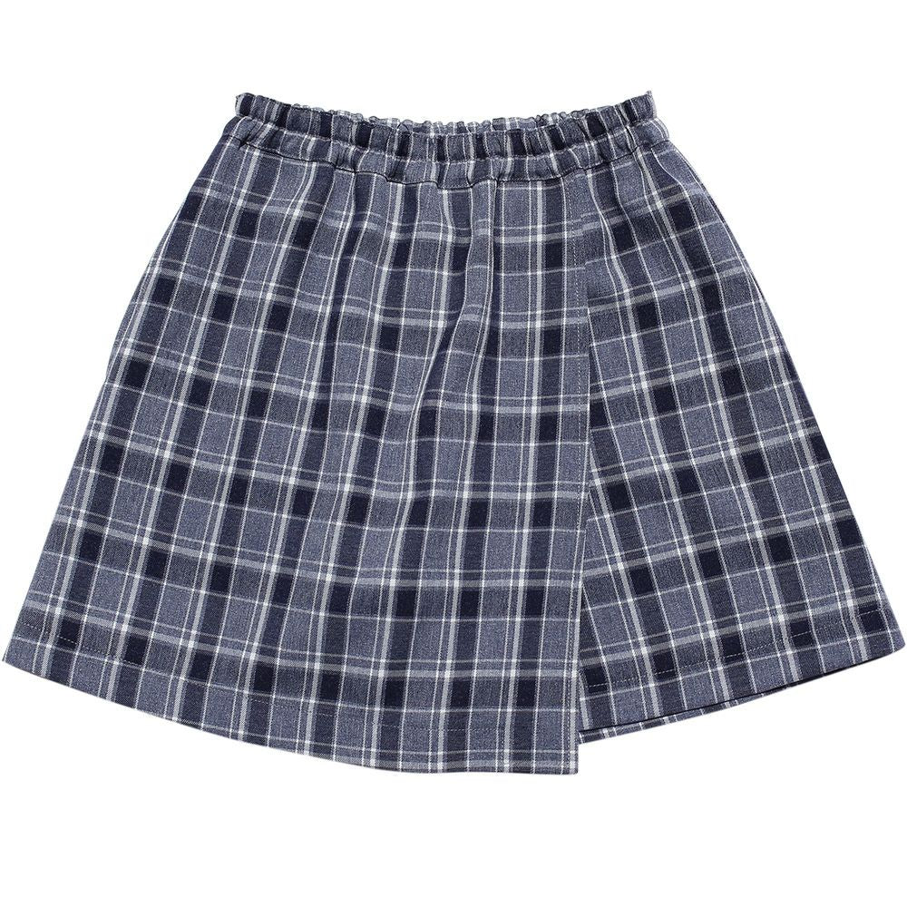 Check pattern skirt style culottes Navy front