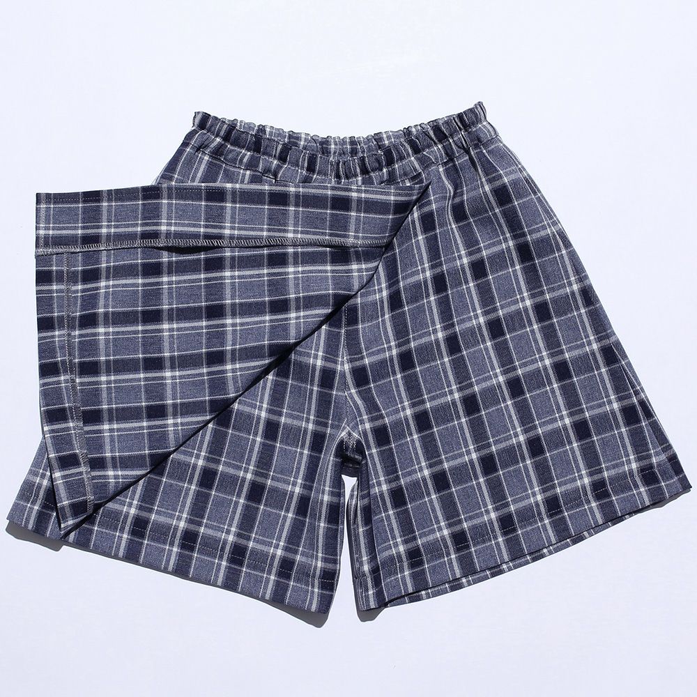 Check pattern skirt style culottes Navy Design point 1