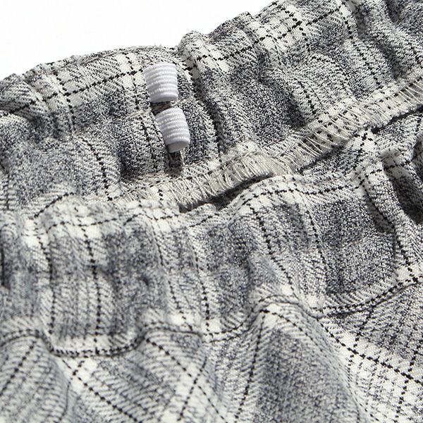 Check pattern gather skirt Misty Gray Design point 2