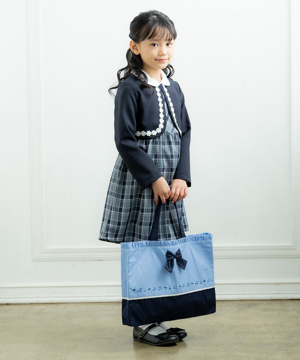 Children's clothing girls made in Japan Bolero Navy (06) Model Image 3