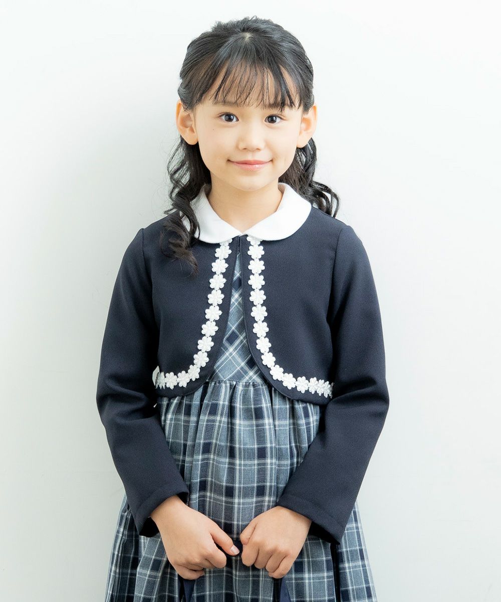 Children's clothing girls made in Japan Bolero Navy (06) Model Image 4