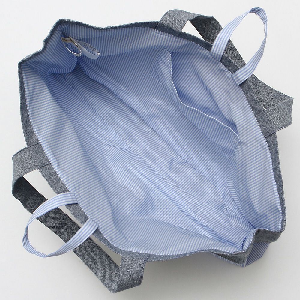 Ballet & Ribbon Motif Danga Tote Bag Navy Design point 2