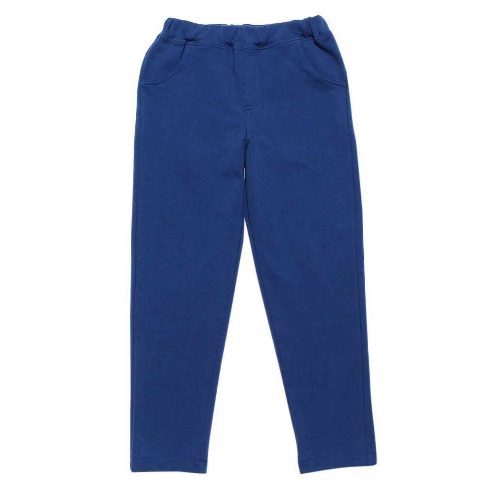 full length mini french terry long pants Navy front