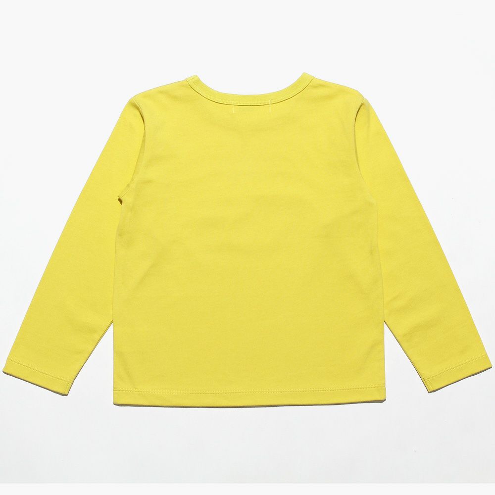 100 % cotton vehicle series train print T -shirt Yellow back