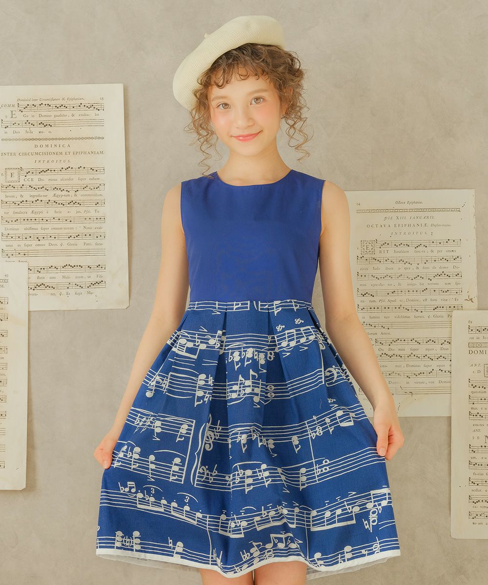 Japanese note dress dress Blue model image up