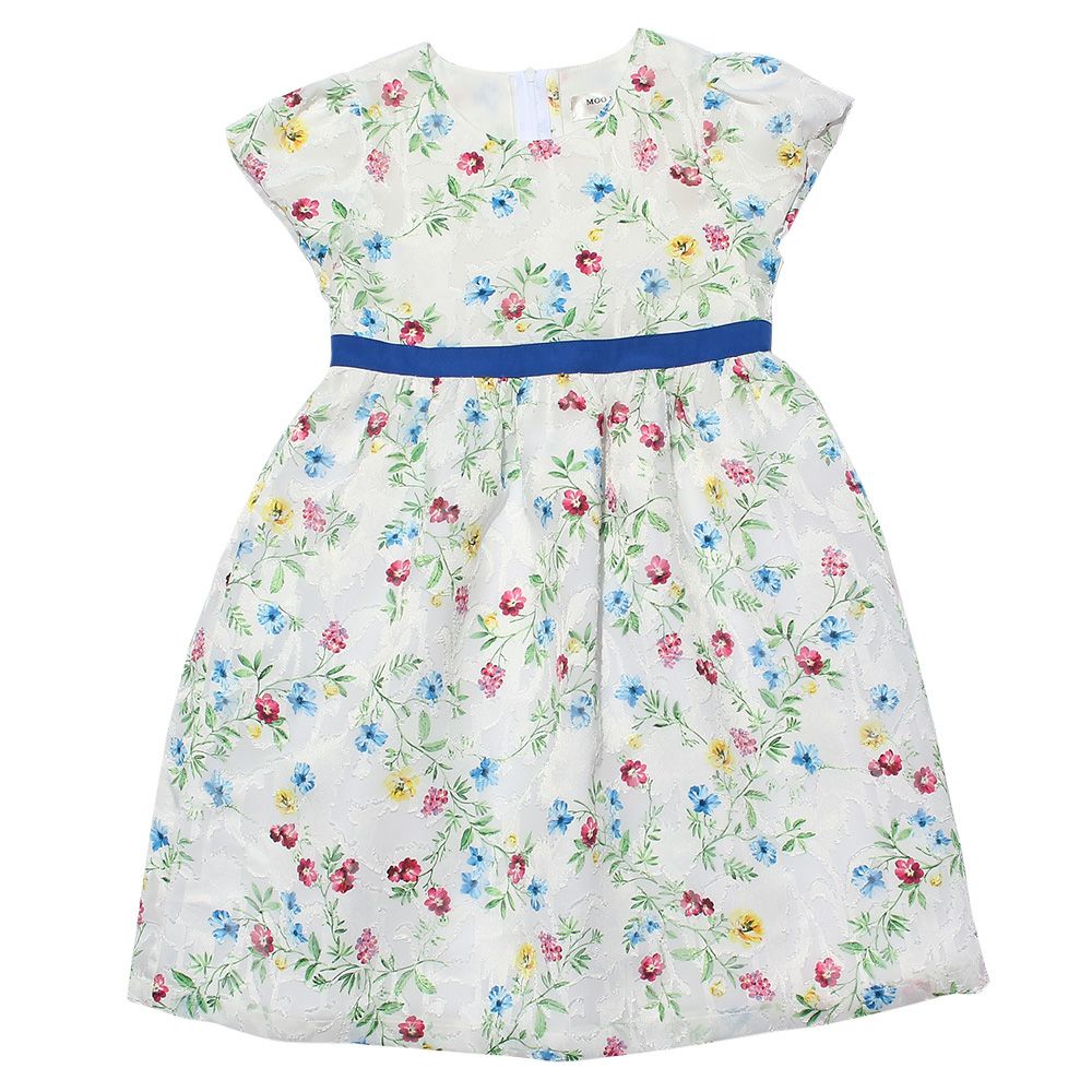 Japanese floral pattern dress Off White front