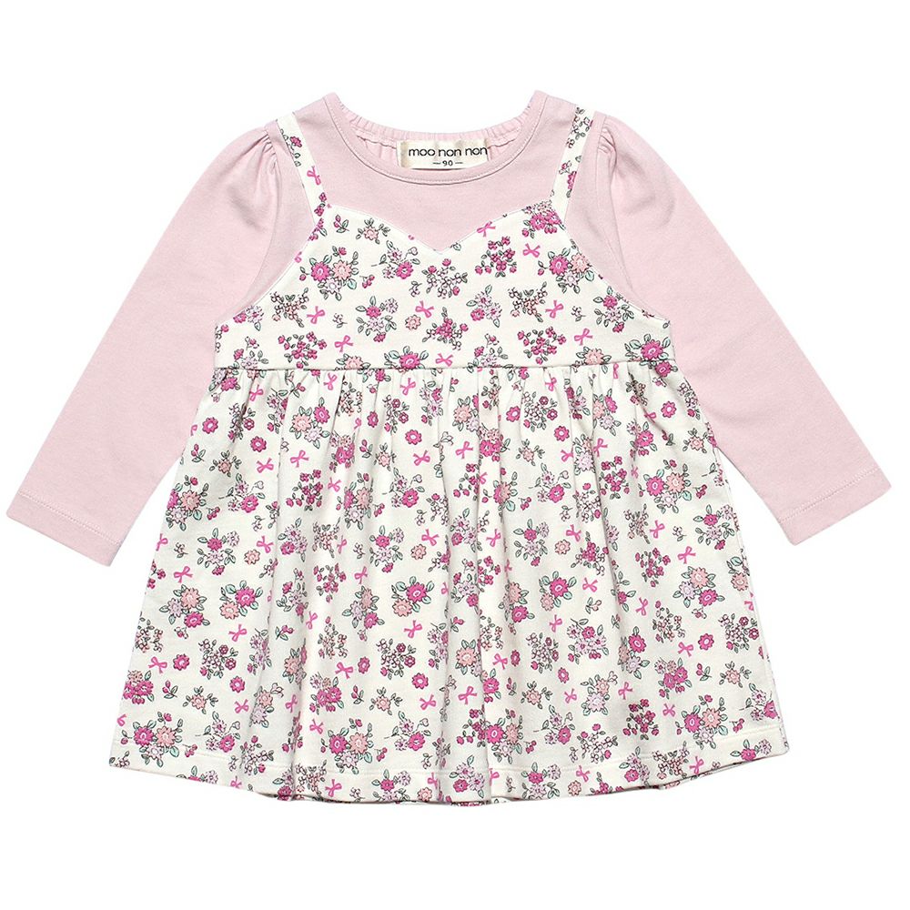 Baby Clothing Girl Baby Size Flowers Packed Wind Docking One Pink (02) Front