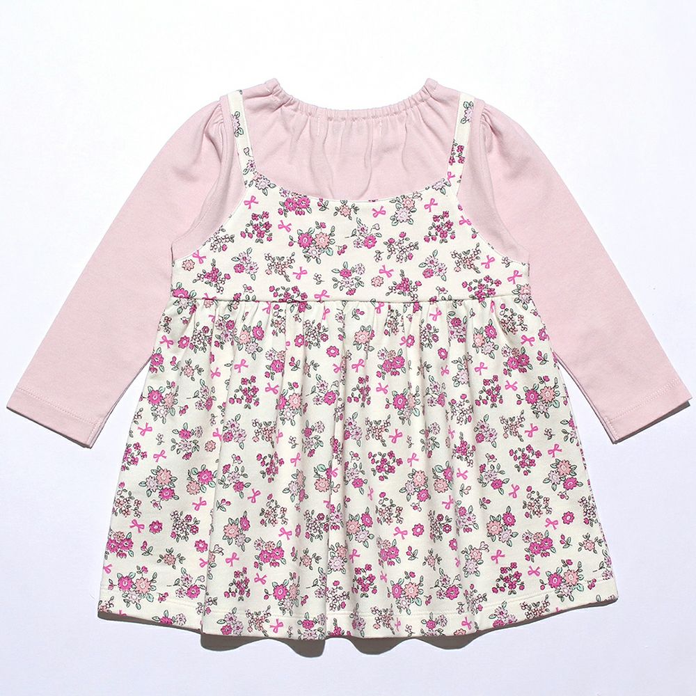 Baby Clothing Girl Baby Size Flowers Packed Wind Docking One Pink (02) The back