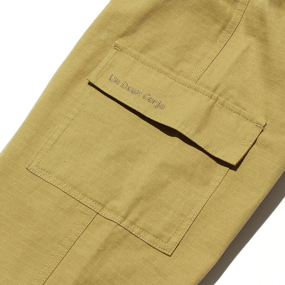 100 % cotton three-quarter length cargo pants Beige Design point 1