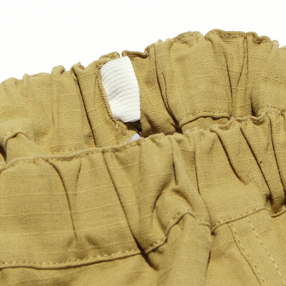 100 % cotton three-quarter length cargo pants Beige Design point 2
