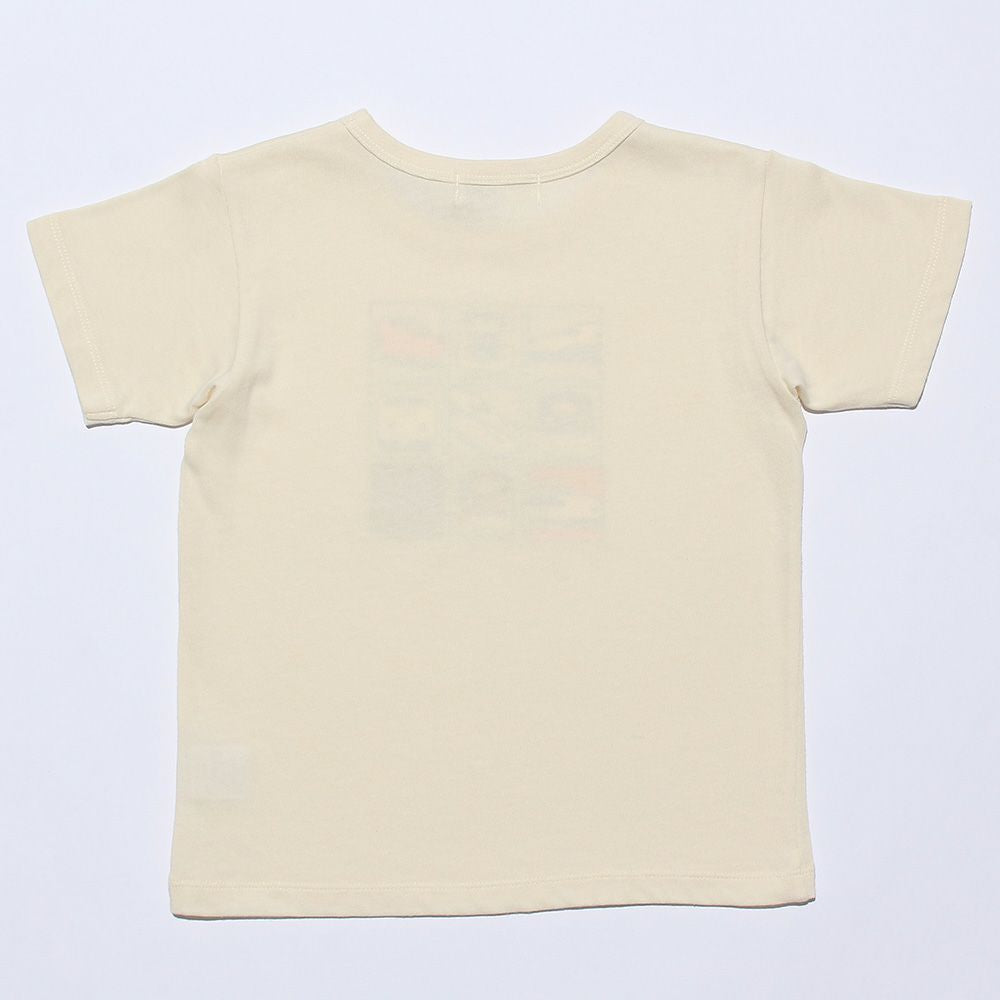 100 % cotton bullet train print T -shirt Ivory back