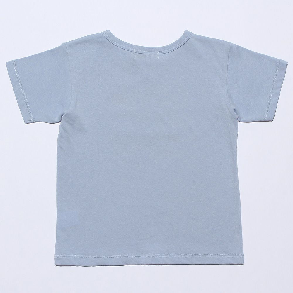 100 % cotton bullet train print T -shirt Blue back