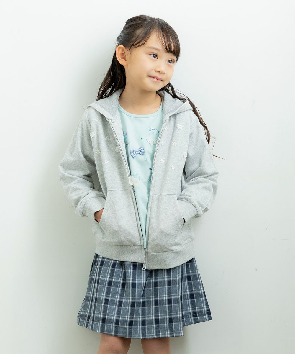 Children's clothing girl hood removable zip -up hoodie heather gray (92) model image 4