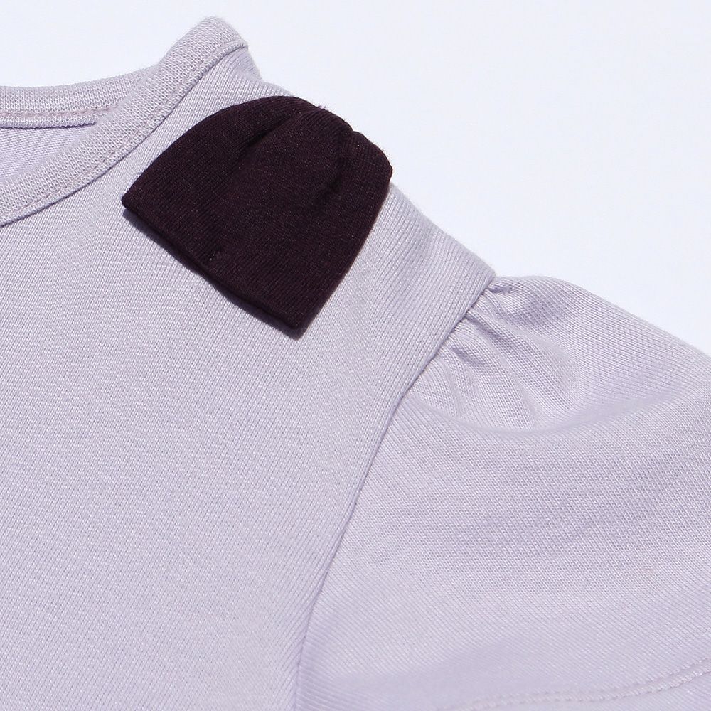 Baby size 100% cotton piano print dress Purple Design point 1
