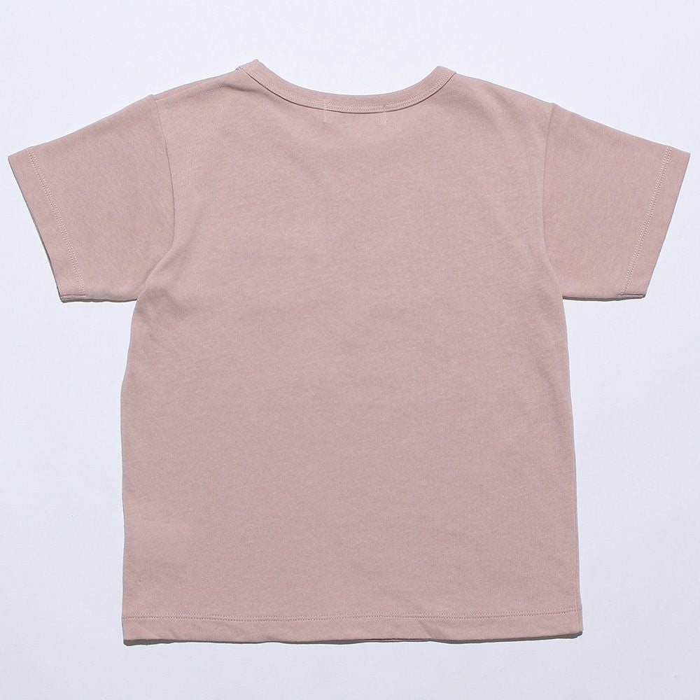 100 % cotton power shovel print T -shirt Pink back