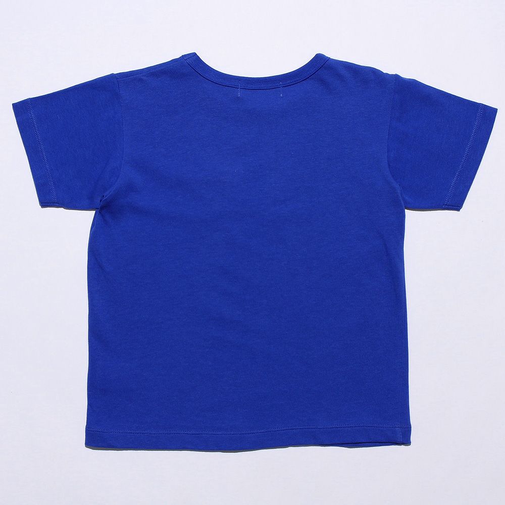 100 % cotton power shovel print T -shirt Blue back