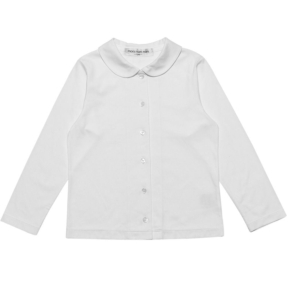 Children's clothing girl 100 % cotton Simple plain blouse white (01) front
