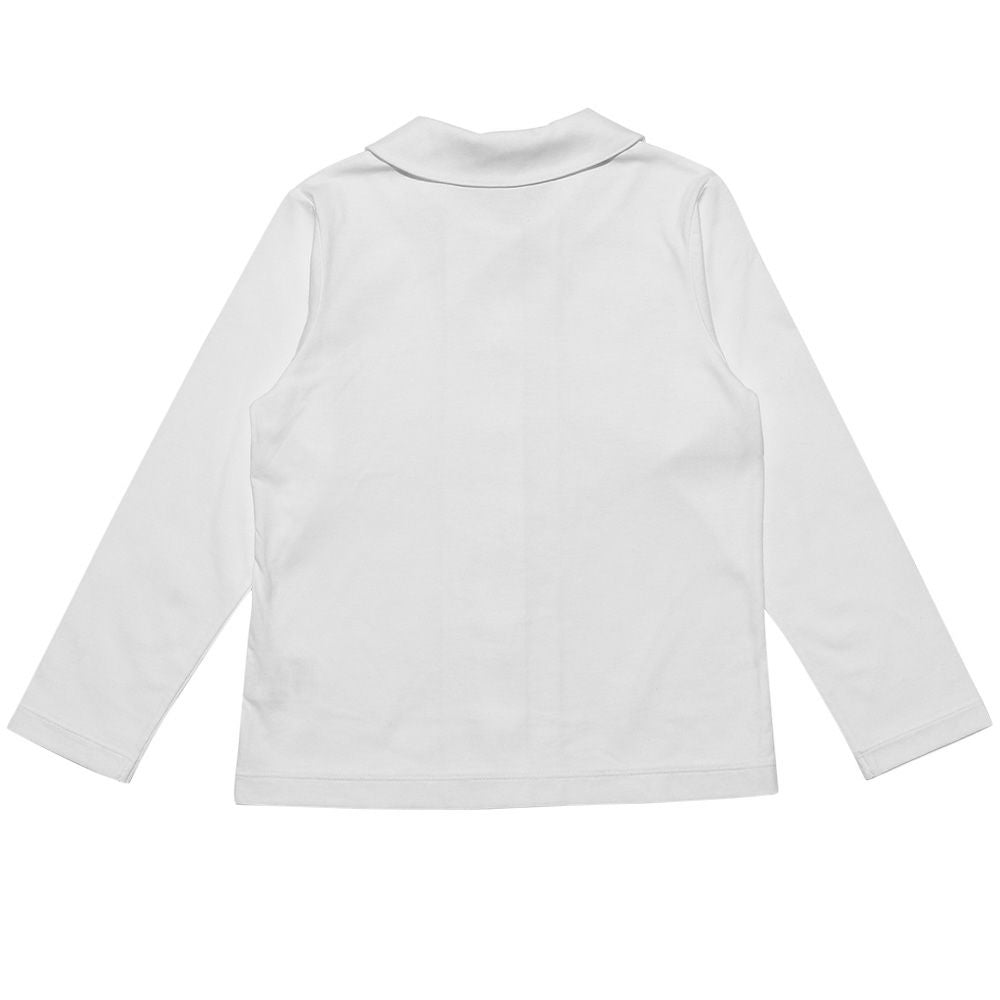 Children's clothing girl 100 % cotton Simple plain blouse white (01) back