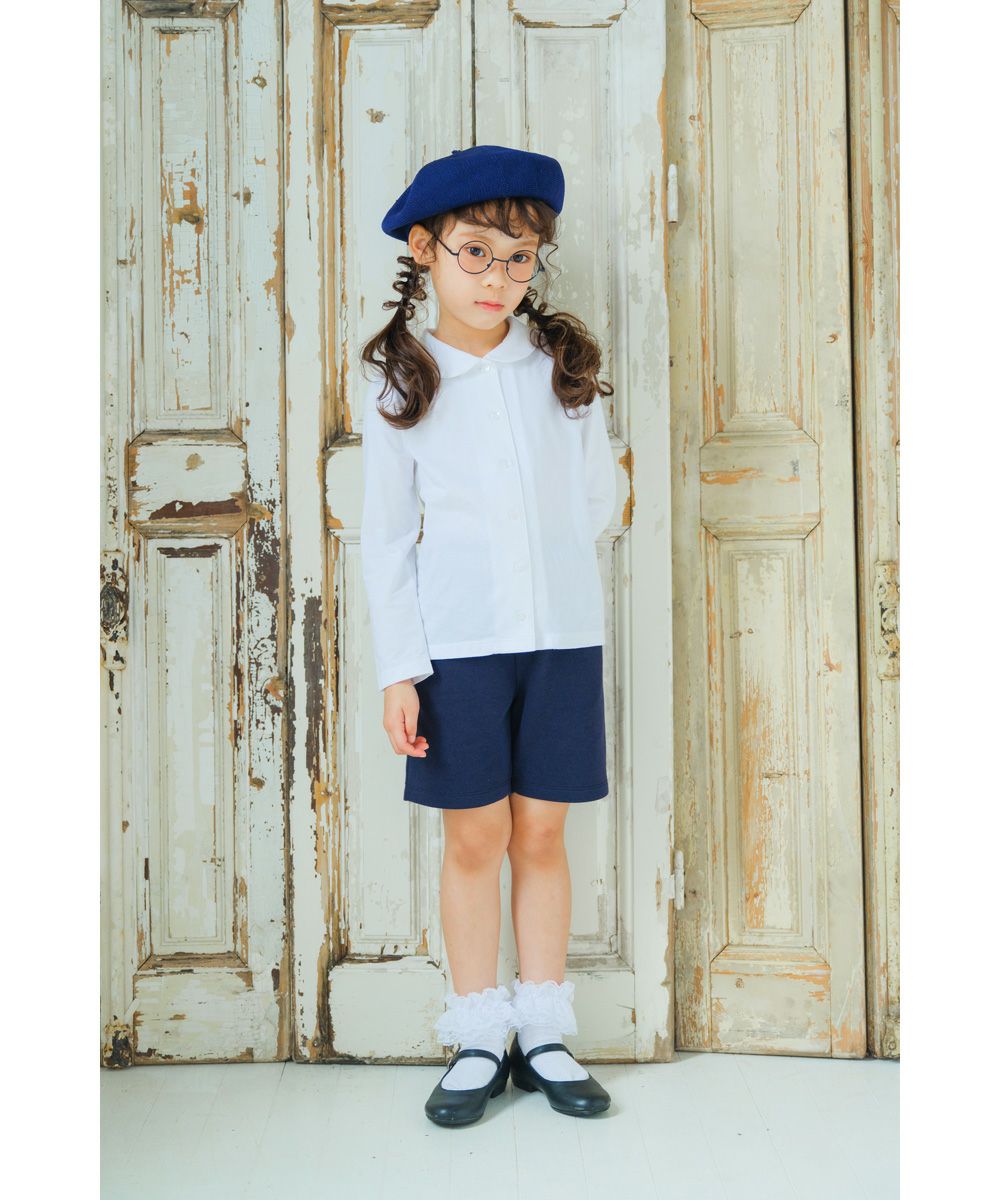 Children's clothing girl 100 % cotton Simple plain blouse white (01) Design point 2